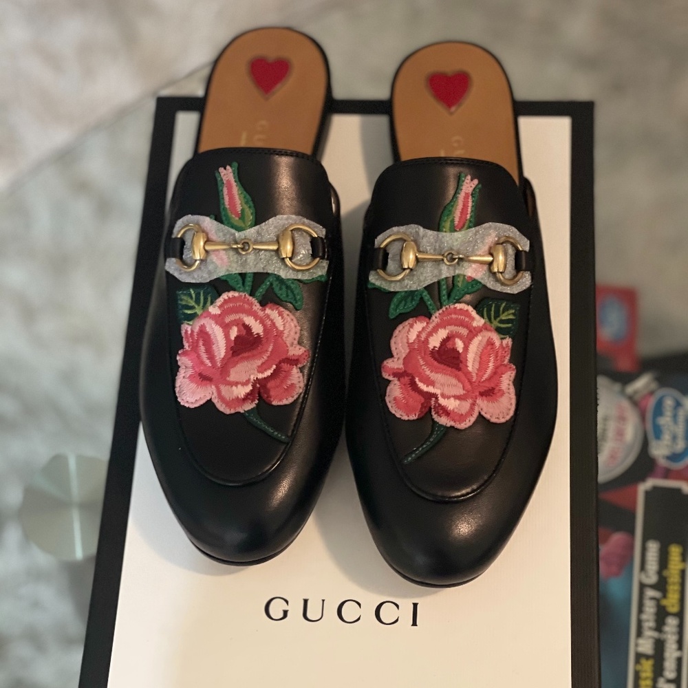 Gucci Princetown Leather Slipper Size 37 1/2